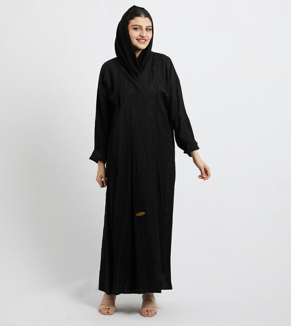 Buy EVVA Batwing Sleeves Kaftan Style Abaya In Green