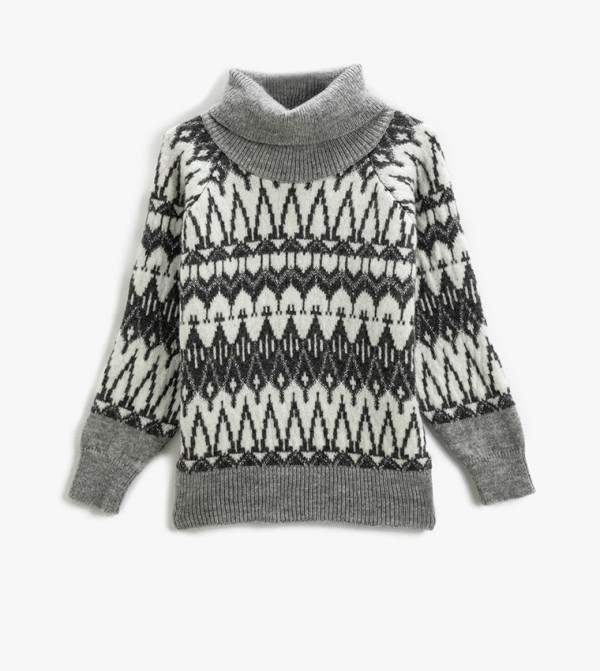 ATON Aton wool Turtleneck knit one piece tops 7074736 Blue 02