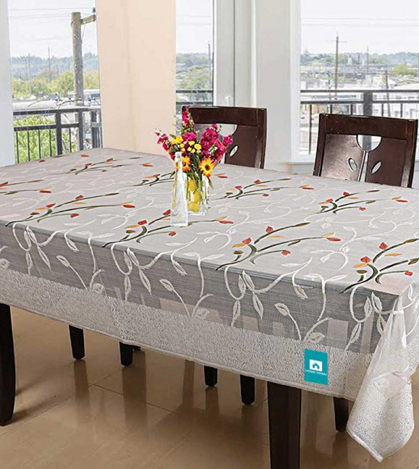 Buy HIS & HERS Cloth Table Cover 6 Seater Leaf In Cream 6thStreet UAE