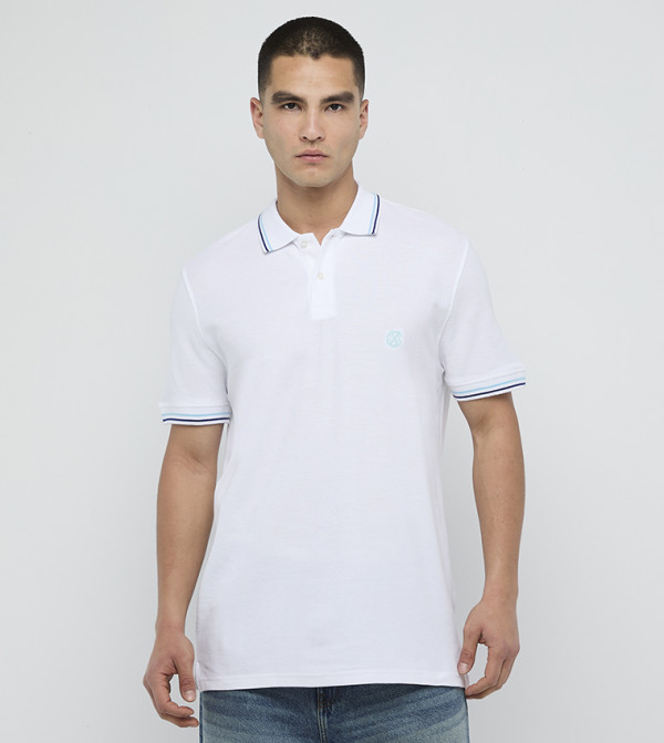 Contrast Tipping Short Sleeves Polo T-Shirt