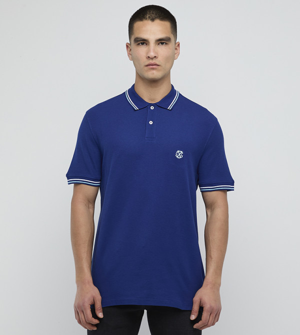 Contrast Tipping Short Sleeves Polo T-Shirt