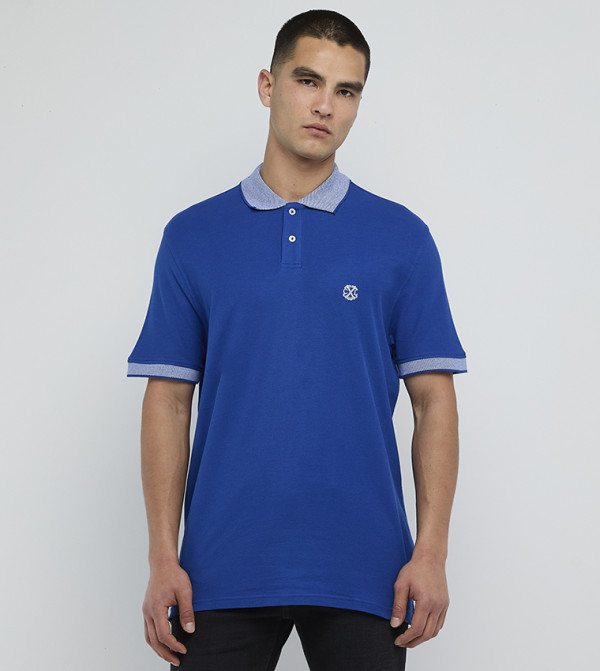 Contrast Detail Short Sleeves Polo T-Shirt