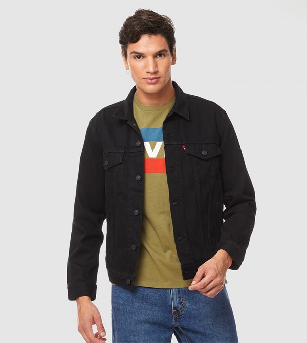 Down collar cheap trucker jacket