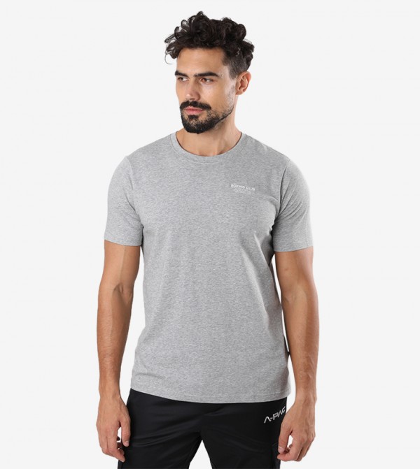 Round Neck Short Sleeve T-shirt - Grey