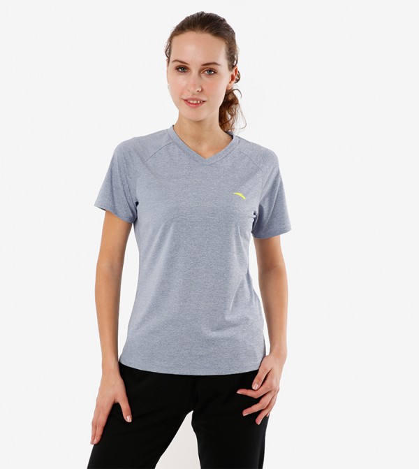 V-Neck Short Sleeves T-shirt - Blue