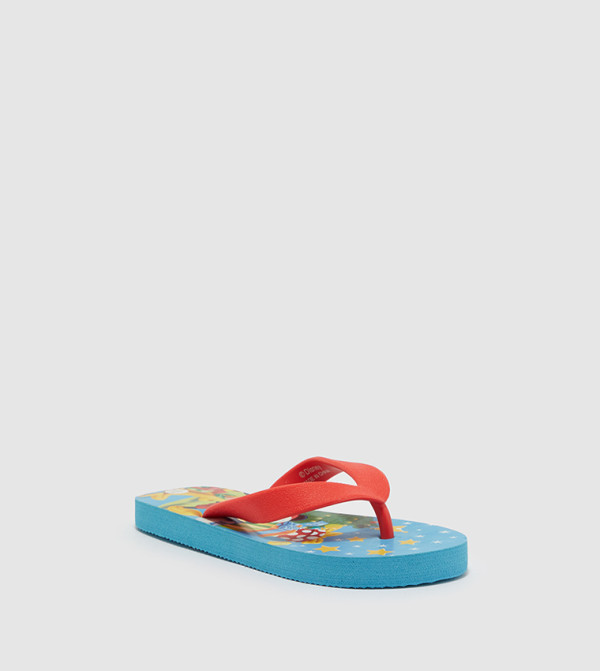 Cute Walk by Babyhug Disney Flip Flops with Back Strap Mickey Mouse Print - Red main image 1