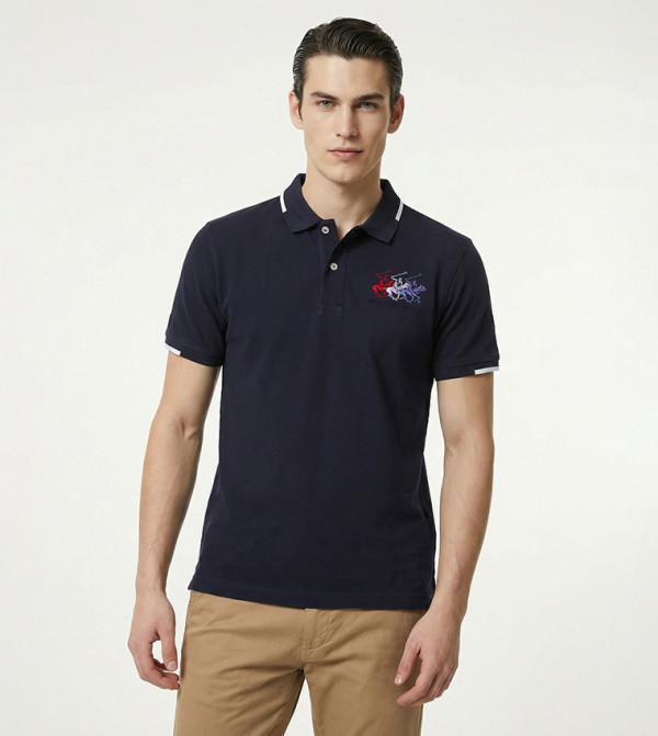 Logo Embroidered Short Sleeves Polo T-Shirt