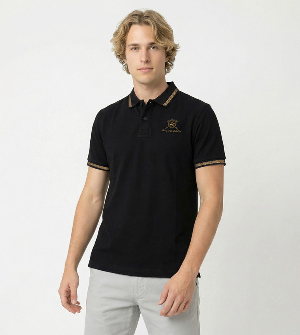 Logo Embroidered Short Sleeves Polo T-Shirt