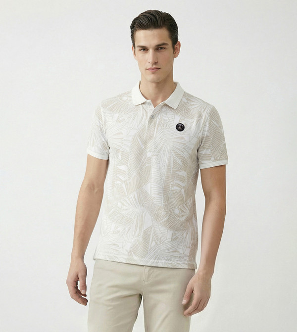 Tropical Printed Short Sleeves Polo T-Shirt