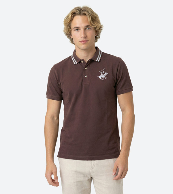 Logo Embroidered Short Sleeves Polo T-Shirt