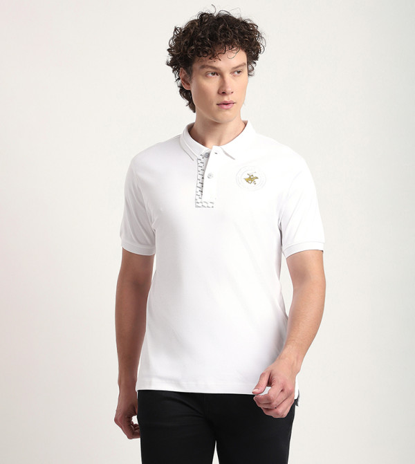 Logo Embroidered Short Sleeves Polo T-Shirt