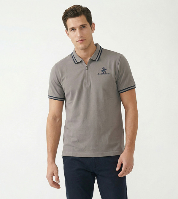 Logo Embroidered Short Sleeves Polo T-Shirt
