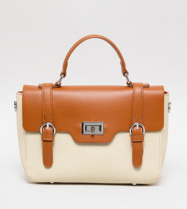 Color Block Top Handle Bag