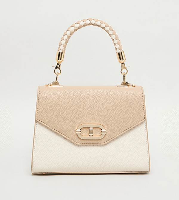 Color Block Top Handle Bag