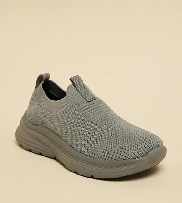 Textured Knitted Slip On Shoes