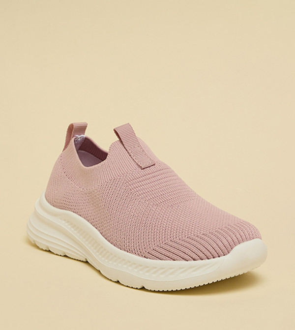 Textured Knitted Slip On Shoes