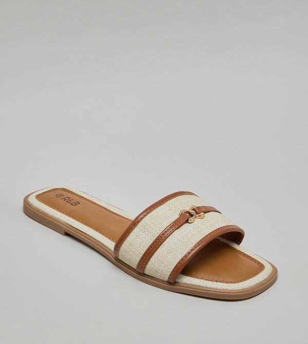 Contrast Trim Flat Sandals