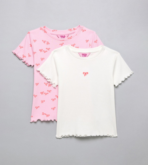 توب كم قصير بطبعة – قطعتين