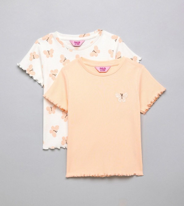 توب كم قصير بطبعة – قطعتين