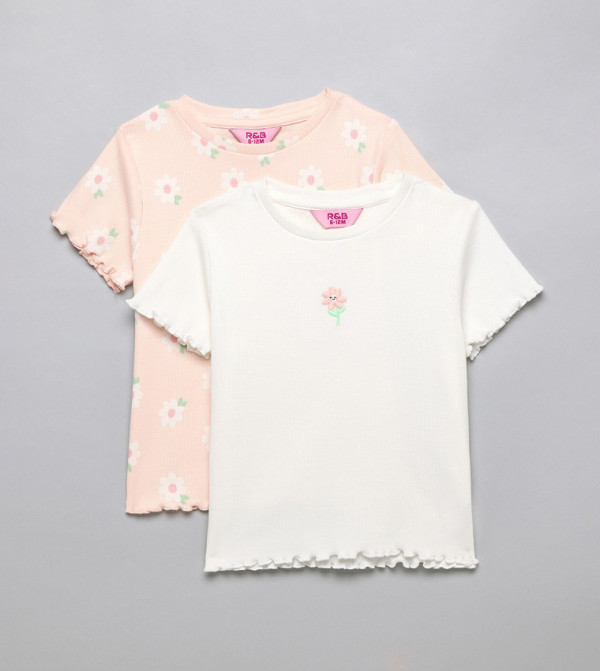 توب كم قصير بطبعة – قطعتين