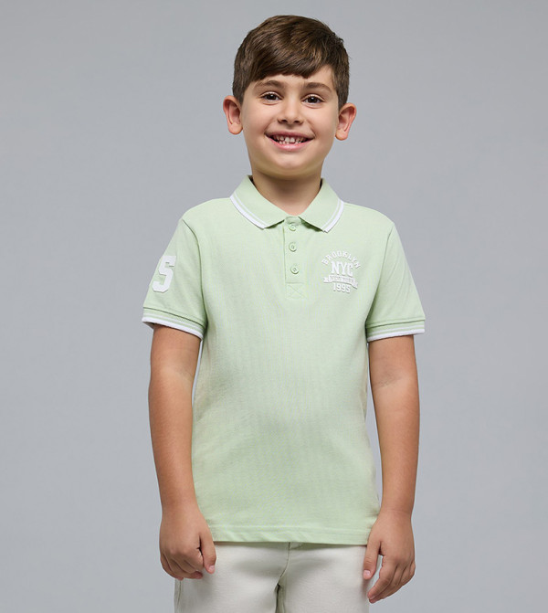 تيشيرت بولو كم قصير بطبعة