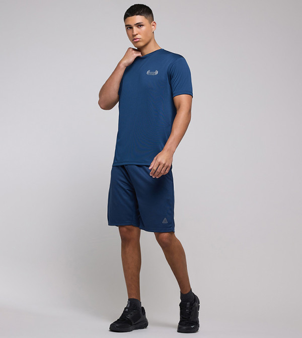 Printed Active T-Shirt with Crew Neck and Short Sleeves