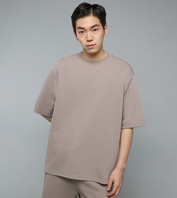Solid T-Shirt with Crew Neck and Short Sleeves