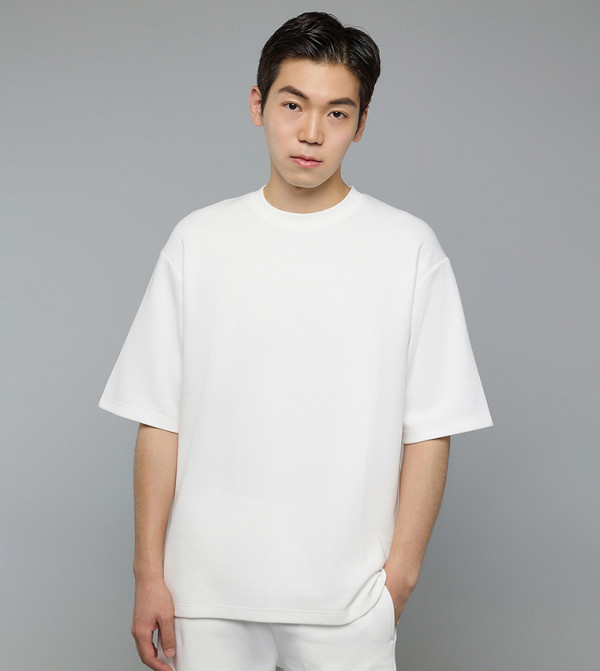 Solid T-Shirt with Crew Neck and Short Sleeves