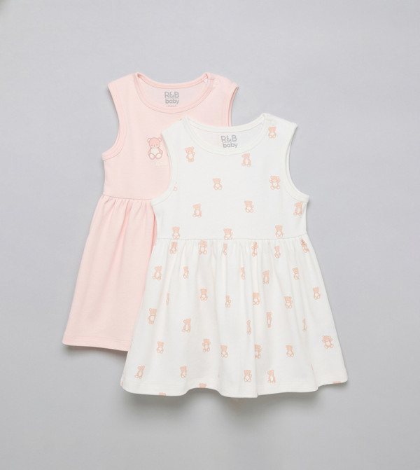 2 Pack Printed Sleeveless Dresses