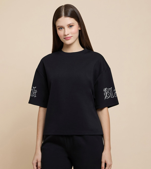 Printed T-Shirt with Crew Neck and Short Sleeves