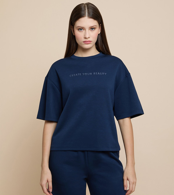 Printed T-Shirt with Crew Neck and Short Sleeves