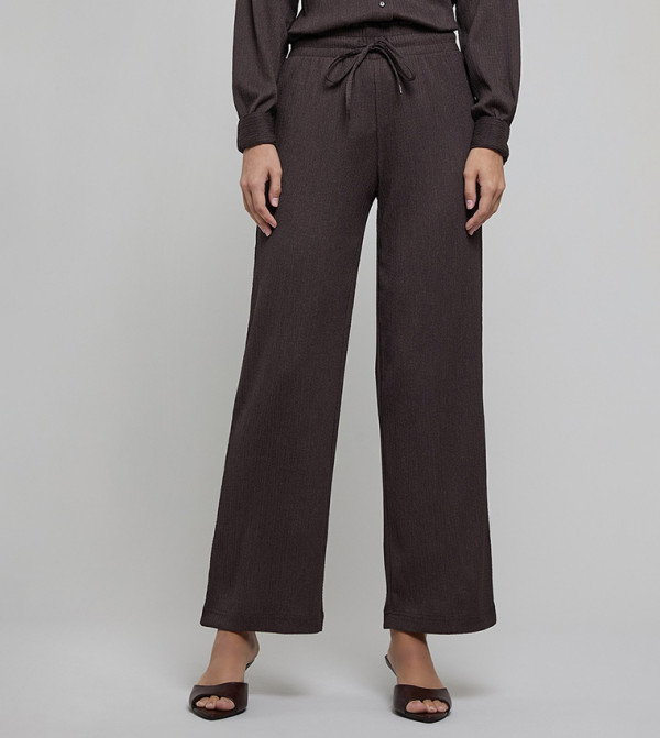 Textured Wide Leg with Drawstring Waist