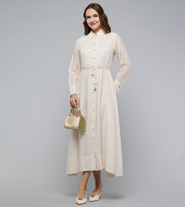 قميص مطرز بكم طويل 