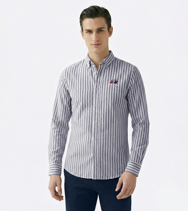 Striped Long Sleeves Oxford Shirt