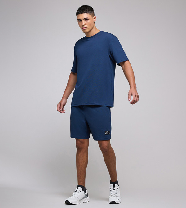 Ribbed T-Shirt with Crew Neck and Short Sleeves