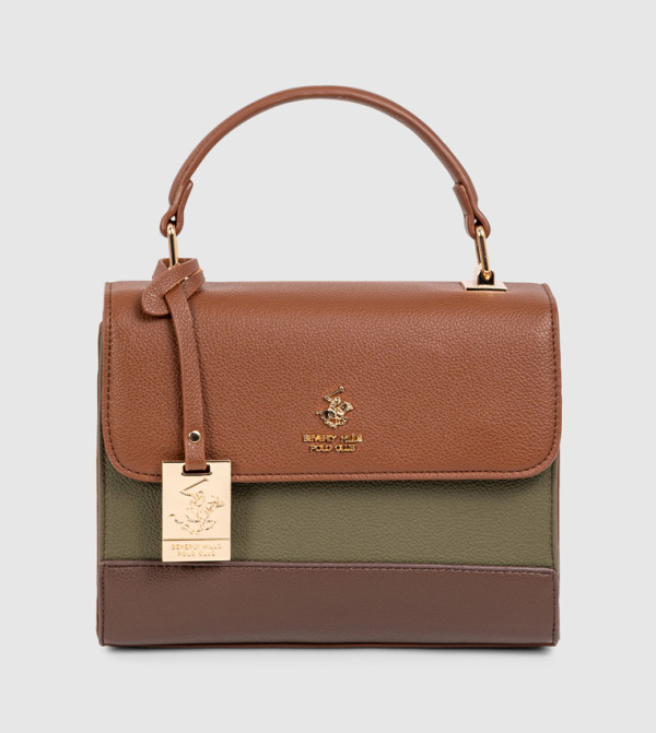 Color Block Top Handle Bag