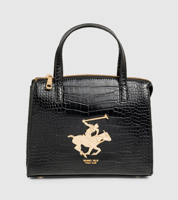 Croc Textured Satchel Bag