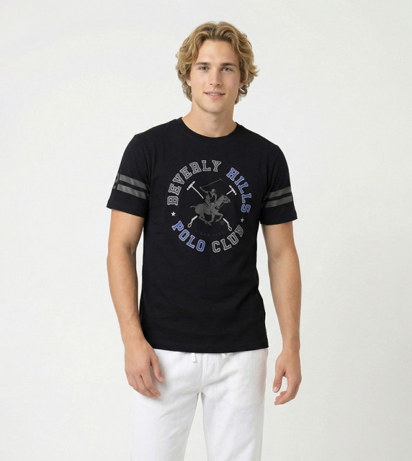 تيشيرت بقبة مستديرة بطبعة شعار فيرفيلد