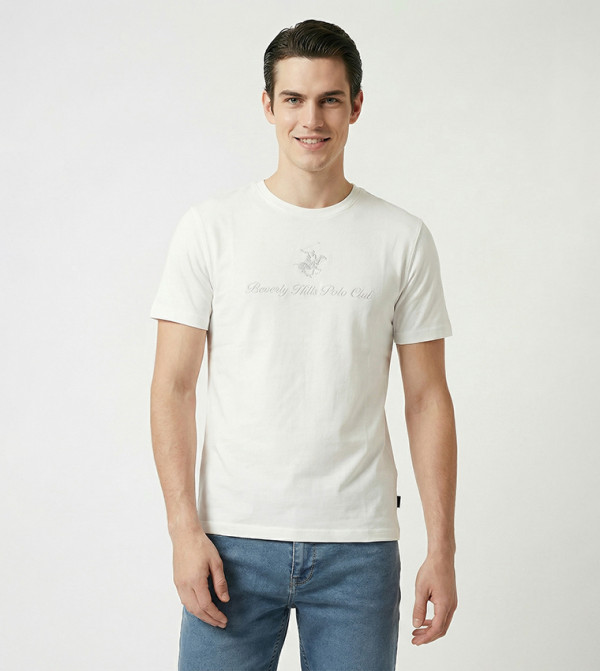 Logo Embroidered Crew Neck T-Shirt