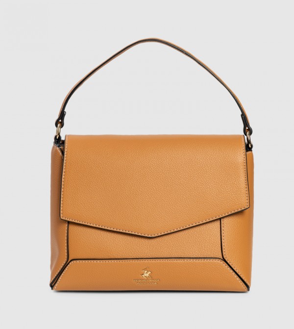 Logo Detail Flap Handheld Bag