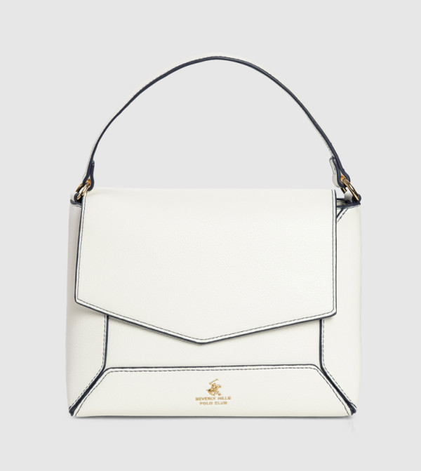 حقيبة يد بتفاصيل شعار