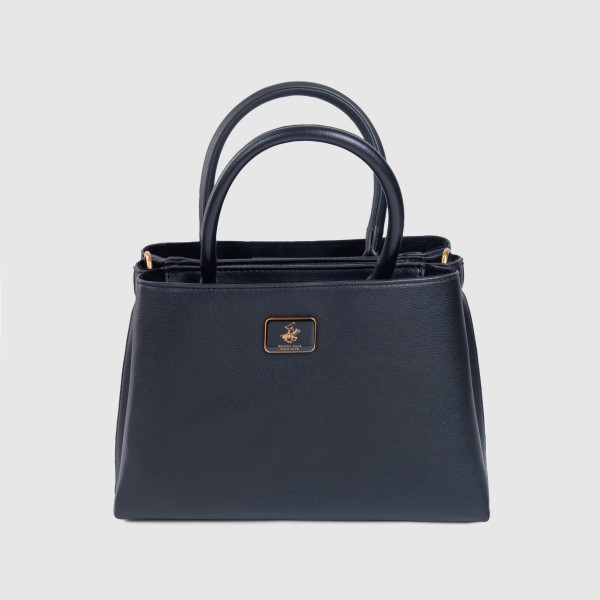 Textured Snap Closure Satchel Bag