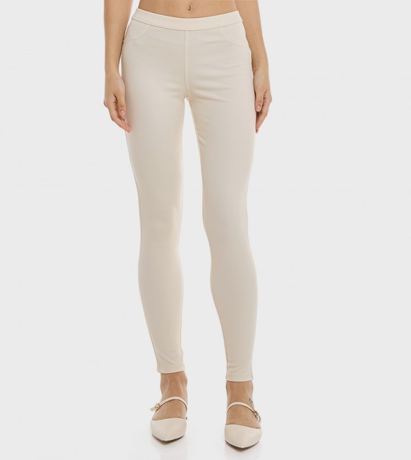 Solid Elastic Waist Leggings