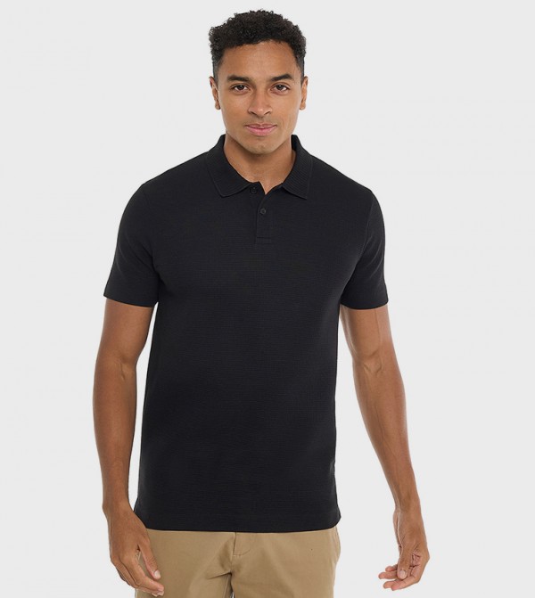 Solid Polo T-Shirt with Short Sleeves