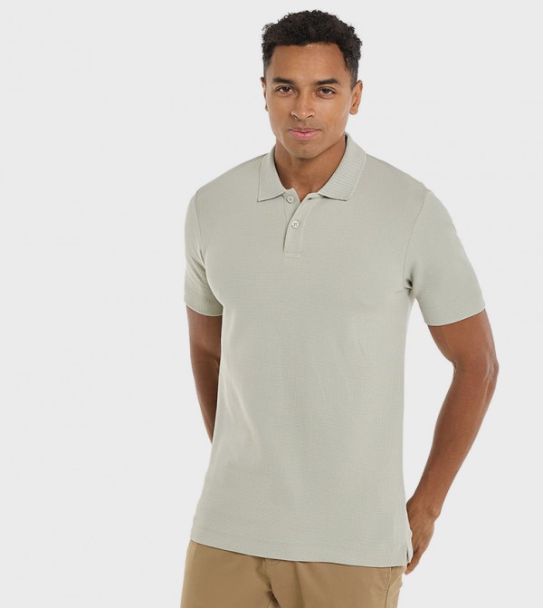 Solid Polo T-Shirt with Short Sleeves