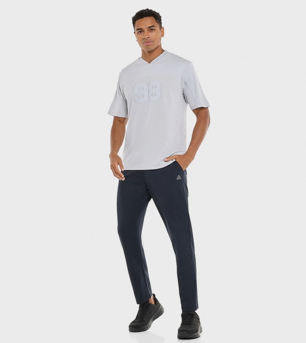 Textured Active Pants with Elastic Waist