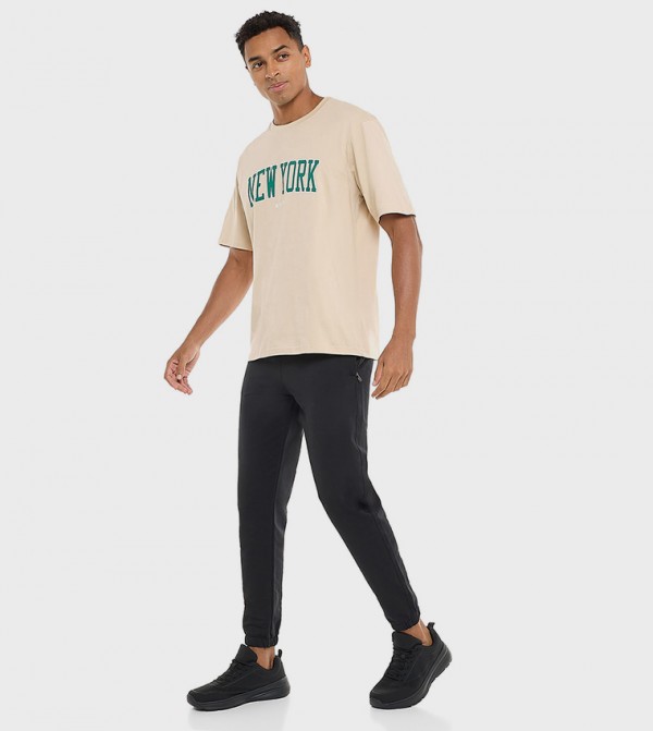 Solid Joggers with Drawstring Waist