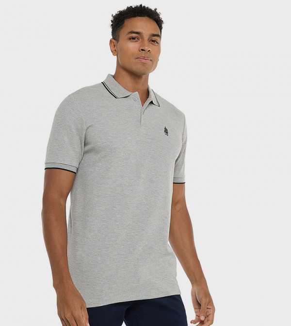Contrast Tipping Polo T-Shirt with Short Sleeves