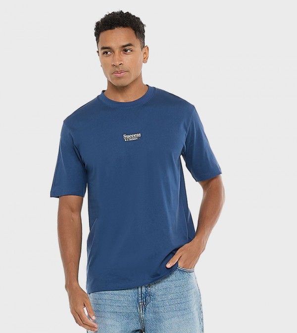 Printed T-Shirt with Crew Neck and Short Sleeves