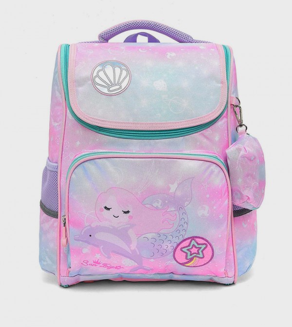 Printed Backpack With Pouch